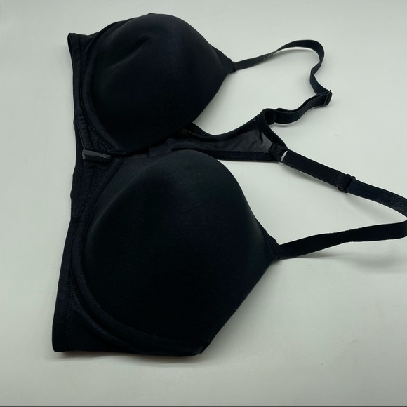 36B Breezies Shimmer Microfiber Front Close Wirefree Bra Black B - Picture 4 of 11